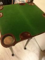 100 JAAR OUDE POKER/KAART TAFEL+ VILT INKLAPBAAR 74X74X72 CM, Antiek en Kunst, Ophalen