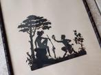 oude Papierknip kunst silhouet knipsel Mythologie ingelijst, Ophalen of Verzenden