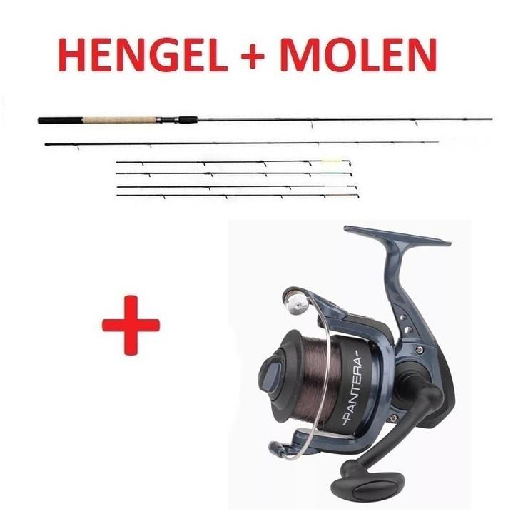 Ron Thompson OTT Feeder Hengel 11 FT - 2D + Molen Nieuw !!, Watersport en Boten, Hengelsport | Karpervissen, Nieuw, Complete set