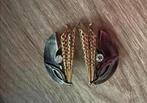Unieke Vintage artdeco clips oorbellen 4,5 cm In nieuwstaat, Ophalen of Verzenden, Zo goed als nieuw, Goud, Overige materialen