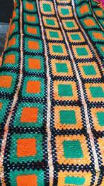 Gebreide zachte woonplaid sprei 160x220 cm jaren 70 kleuren, Huis en Inrichting, Woonaccessoires | Plaids en Woondekens, Ophalen of Verzenden