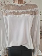 Blouse met decoratief kant, Maat 38/40 (M), Unika, Verzenden, Wit