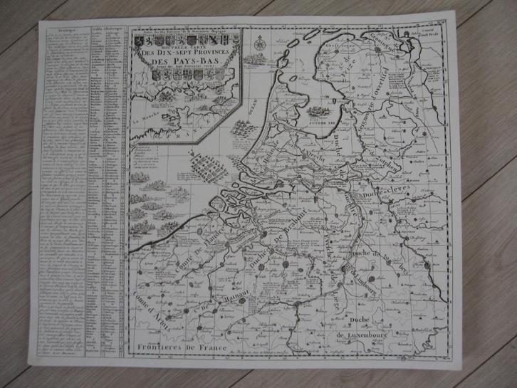 Grafisch plaat kaart poster v17 prov m Provinciewapens €7.50, Antiek en Kunst, Antiek | Schoolplaten, Geschiedenis, Ophalen of Verzenden