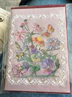 Te koop Pergamano kaart viooltjes blanco, Ophalen of Verzenden, Nieuw, Natuur, Blanco kaart of Basiskaart