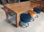 Teakhouten eettafel, Ophalen, Teakhout, 200 cm of meer, 50 tot 100 cm