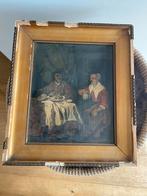 Oud schilderij met figuren in lijst, Antiek en Kunst, Kunst | Schilderijen | Klassiek, Ophalen of Verzenden
