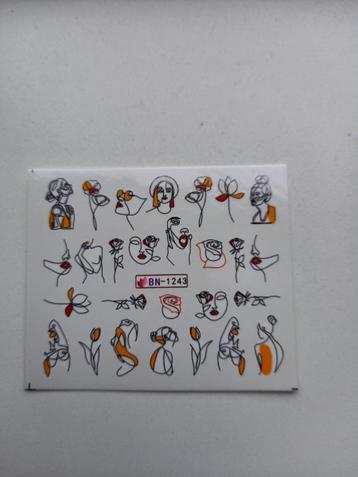 Velletje nagel water decals stickers BN-1243 kunst vrouw lic beschikbaar voor biedingen