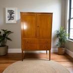 Vintage halfhoge kast / commode met 2 lades, Ophalen, Gebruikt, 50 tot 70 cm, 100 cm of meer