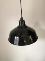 Zwarte vintage emaille lamp | industriël, Minder dan 50 cm, Gebruikt, Metaal, Ophalen of Verzenden
