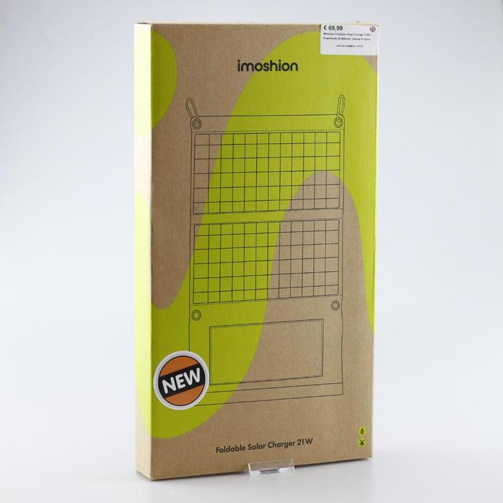iMoshion Foldable Solar Charger 21W + Powerbank 20.000mah |, Telecommunicatie, Mobiele telefoons | Batterijen en Accu's, Nieuw