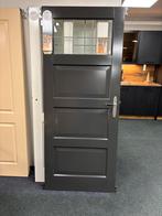 Grijze binnendeur met glas, Doe-het-zelf en Verbouw, Deuren en Horren, Ophalen, Gebruikt, 80 tot 100 cm, Binnendeur