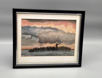 Aquarel van Cees Otte uit 1988 beschikbaar voor biedingen