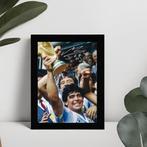 Diego Maradona gedrukte handtekening ingelijst Argentinie, Verzamelen, Sportartikelen en Voetbal, Ophalen of Verzenden