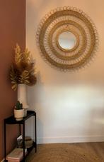 Ronde bohemian rotan spiegel Naturel kleur 100cm, Huis en Inrichting, Woonaccessoires | Spiegels, Minder dan 100 cm, Rond, Gebruikt
