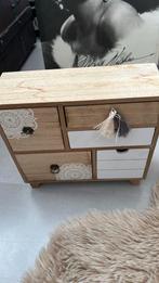 Houten ( mini) ladekastje voor sieraden, Ophalen, Zo goed als nieuw, Bruin