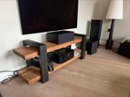 Eleonora tv meubel mangohout zwart staal 150cm, 150 tot 200 cm, Ophalen of Verzenden, Zo goed als nieuw, Metaal