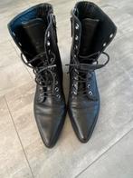 Uterque zwarte lederen laarzen mt. 38, Kleding | Dames, Schoenen, Ophalen of Verzenden, Hoge laarzen, Zo goed als nieuw, Zwart
