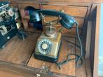 Bakelieten telefoon met draaischijf, vintage telefoon, brons, Ophalen of Verzenden, Audio en Video