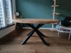 Mooie Grote Ronde eettafel van mangohout, Huis en Inrichting, Tafels | Eettafels, Ophalen, Rond, Zo goed als nieuw, 100 tot 150 cm