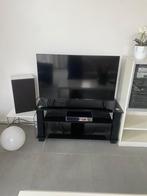 Zwarte TV tafel van glas, Huis en Inrichting, Ophalen, 100 tot 150 cm, Minder dan 100 cm, 25 tot 50 cm
