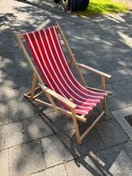 Twee vintage houten ligstoelen, Tuin en Terras, Ophalen, Gebruikt, Hout