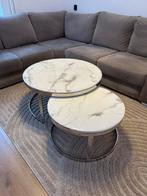 marmer salontafel rond, 100 tot 150 cm, Rond, Zo goed als nieuw, Minder dan 50 cm
