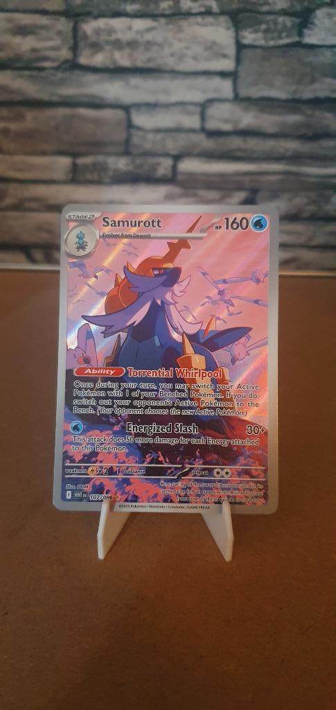 Pokémon White Flare Samurott Illustration Rare #107/#086, Hobby en Vrije tijd, Verzamelkaartspellen | Pokémon, Nieuw, Losse kaart