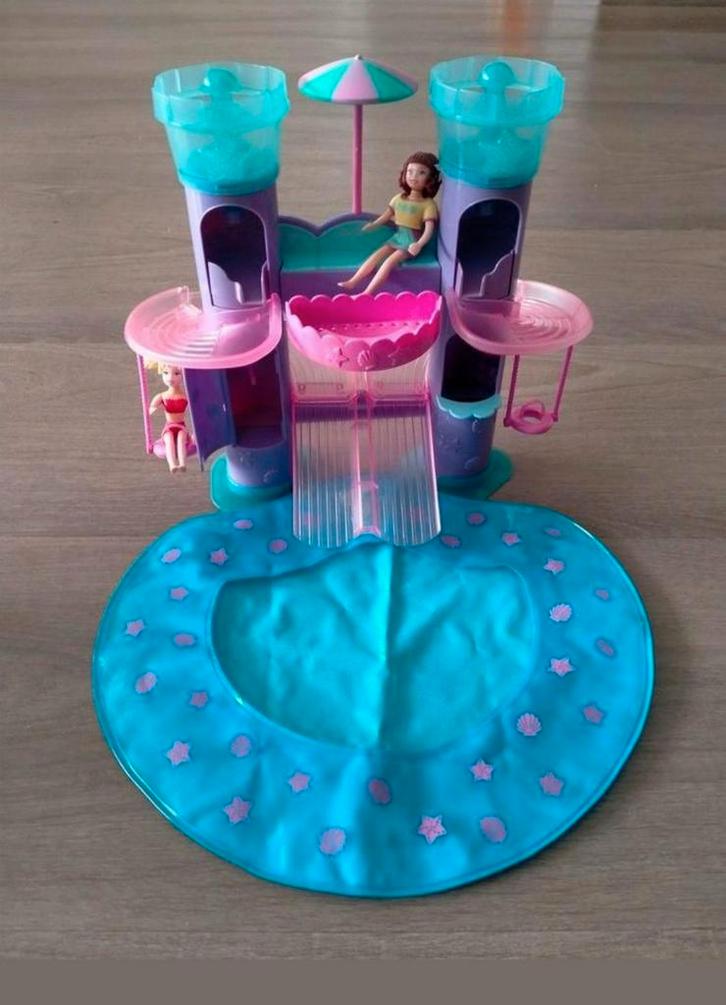 Polly Pocket Wild Waves Castle + diverse accessoires, Mattel, Kinderen en Baby's, Speelgoed | Overig, Zo goed als nieuw, Jongen of Meisje