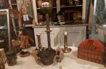 3 x antieke kandelaar te koop & xl kroon beschikbaar voor biedingen