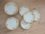 Borden pastel bloem gouden randje, Antiek en Kunst, Antiek | Servies los, Ophalen of Verzenden