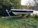 Aquastar PM 410 incl 15pk Suzuki en bijpassende trailer, Watersport en Boten, Vis- en Consoleboten, Ophalen, 10 tot 30 pk, Gebruikt