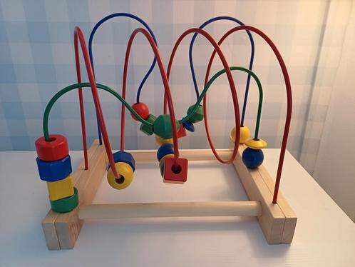 Spiraal met houten kralen | kralendoolhof, Kinderen en Baby's, Speelgoed | Houten speelgoed, Zo goed als nieuw, Overige typen