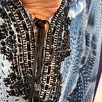 Hale Bob tuniek / blouse blauw + zwarte kralen mt M nr 43693, Kleding | Dames, Blouses en Tunieken, Maat 38/40 (M), Blauw, ., Hale Bob