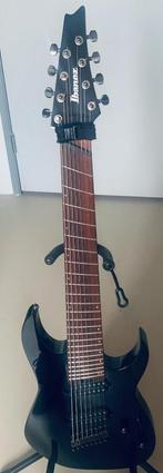 8 snarige Ibanez RGMS8-BK Multiscale (+ EMG Afterburner)., Ophalen of Verzenden, Zo goed als nieuw, Solid body, Ibanez