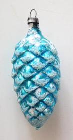 Oude Kerstbal: Dennenappel, blauw en wit, Diversen, Ophalen of Verzenden