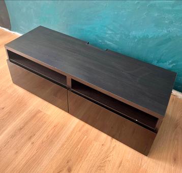 BESTÅ Ikea Kast TV met gelakte deuren zwartbruin - afbeelding 2