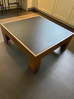 wenge salontafel vintage design klassieker, Huis en Inrichting, Tafels | Salontafels, Ophalen, 50 tot 100 cm, Glas, Vierkant