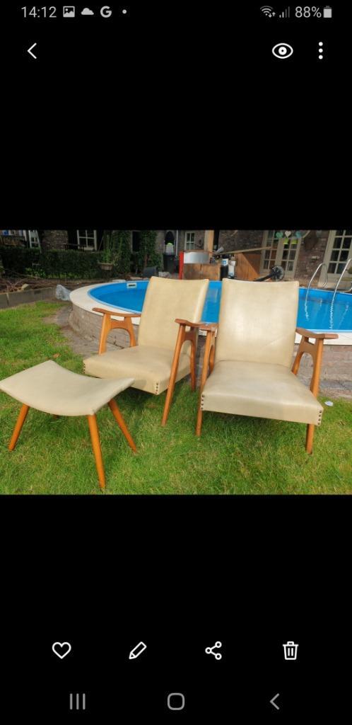 Zweeds mit 60ies man en vrouw stoel vintage, Huis en Inrichting, Stoelen, Zo goed als nieuw, Ophalen