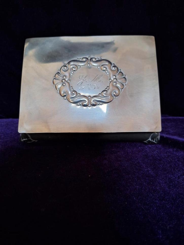 Verzilverde Art Nouveau Sieradendoos, Jaren '20, Antiek en Kunst, Antiek | Tin, Ophalen of Verzenden