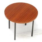 Vintage mid century ronde bijzettafel salontafel teak, Ophalen of Verzenden, Zo goed als nieuw