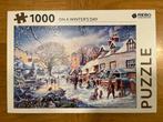 Puzzel Rebo 1000 stukjes - Winterlandschap, Ophalen, 500 t/m 1500 stukjes, Zo goed als nieuw, Legpuzzel