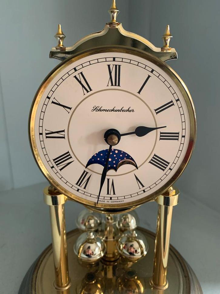 Schmeckenbecher Tafelpendule Klok met Stolp - Nieuwstaat!, Antiek en Kunst, Antiek | Klokken, Ophalen of Verzenden