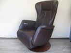 NIEUWSTAAT De Toekomst relaxfauteuil bruin leer elektr verst, Ophalen of Verzenden, Zo goed als nieuw, 50 tot 75 cm, Hout