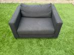 Zwarte Loveseat/Fauteuil, Ophalen, Gebruikt, 75 tot 100 cm, 100 tot 125 cm