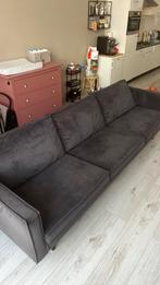 Donkerblauw/grijze bank (270x50x50) velvet stof €250,-, Ophalen, Zo goed als nieuw, Stof