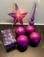 Paarse Kerstballen, Ophalen of Verzenden, Zo goed als nieuw