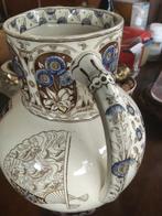 Antieke kan met korenbloemen, vissen en waaiers - Canada gem, Antiek en Kunst, Antiek | Keramiek en Aardewerk, Ophalen of Verzenden