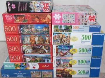 Diverse *** PUZZELS 500 STUKJES *** 14 stuks beschikbaar voor biedingen