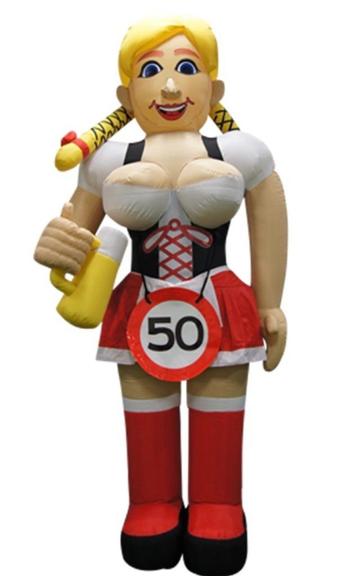 Sarah Tiroler opblaasfiguur pop 2,5m hoog te huur  beschikbaar voor biedingen
