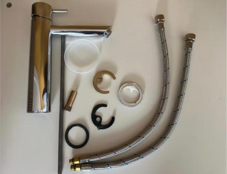 Hotbath Cobber wastafelkraan ZGAN, Doe-het-zelf en Verbouw, Sanitair, Zo goed als nieuw, Kraan, Chroom, Ophalen